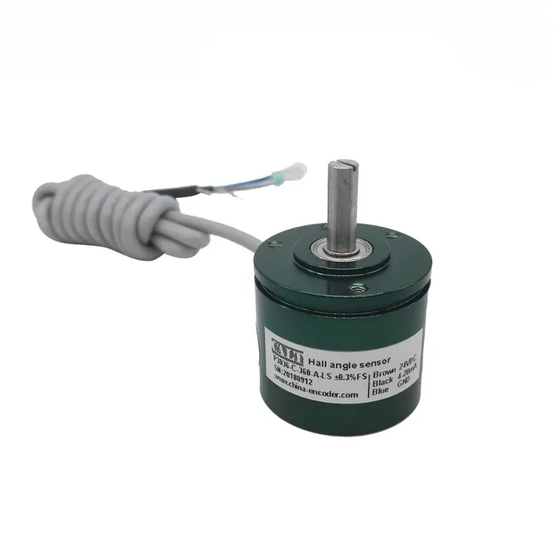 Non-Contact Absolute Hall Effect Angle Sensor Magnetic Rotary Encoder Potentiometer 4-20MA 0-10V Analog Out DC 24 V 12 Bit P3036