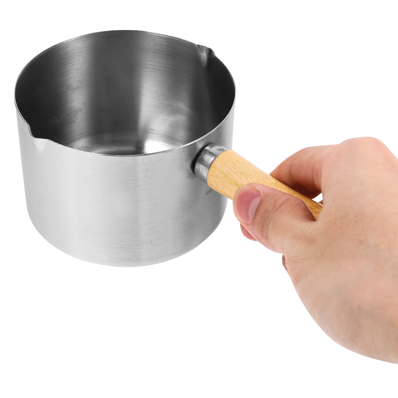 

1pc Stainless Steel Sauce Pot 2.5L Mini Non-Stick Milk Butter Warmer With Handle Spout For Oil Pouring Melting Cooking Kitchen