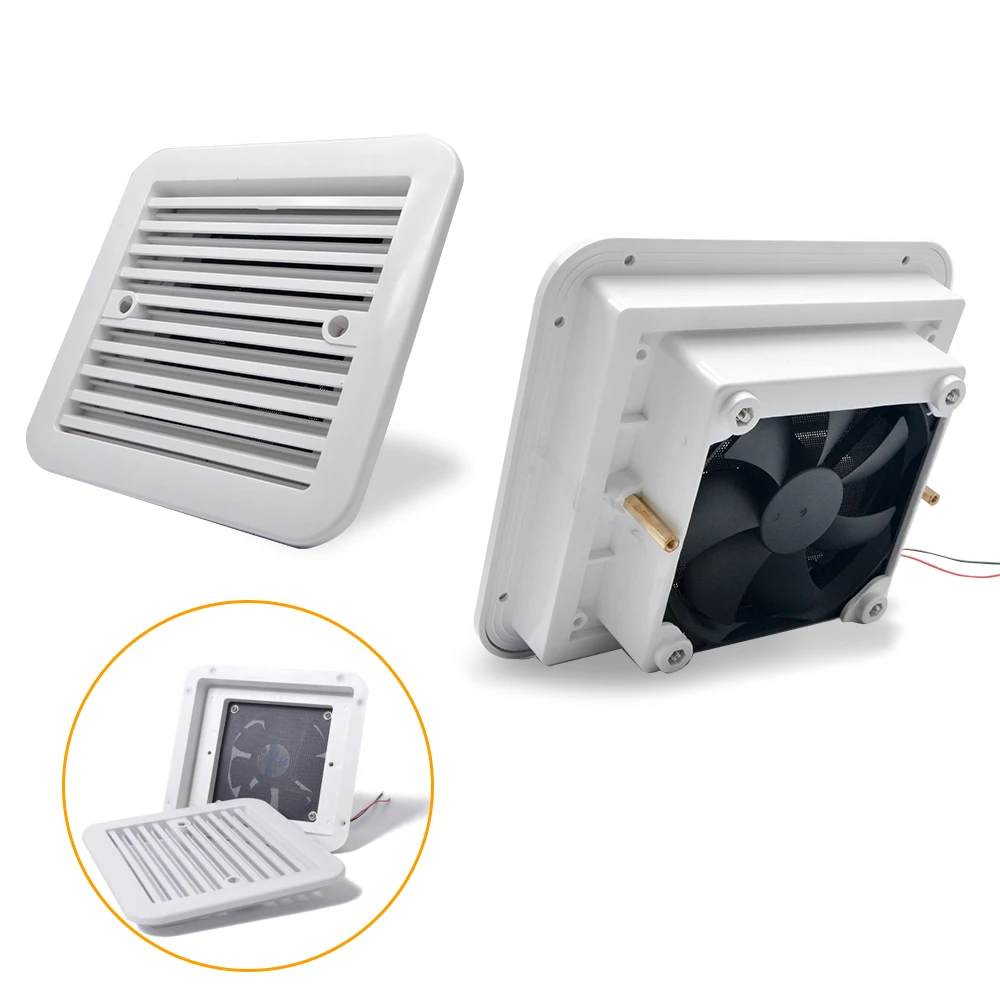 

12V Exhaust Outlet Camper Dust proof Ventilation Fan RV Caravan Van Motorhome Side Air Vent Ventilation Cooling Exhaust Fan