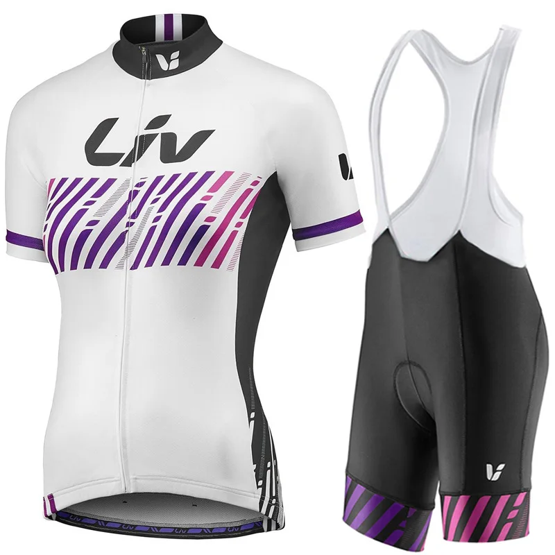 Mulheres Verão Manga Curta Ciclismo Vestuário LIV Road Bike Jersey Set BIB Gel Shorts Esporte Terno Feminino Bicicleta Roupas