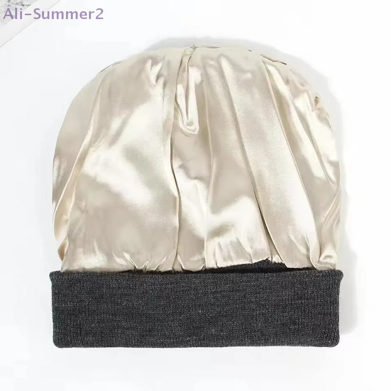 {Summer2} Winter Warm Beanie with Silk Lining & Anti-Static Technology; Ideal for Hair Cover & Sleep