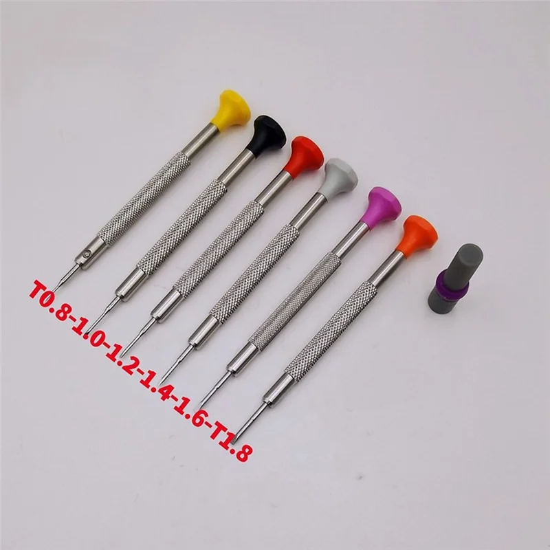 

B50C 6Pcs Watch Repair Screwdrivers Kit For 3135 2135 Movement Repair Screwdriver T0.8-1.0-1.2-1.4-1.6-1.8 Watchmakers Tool