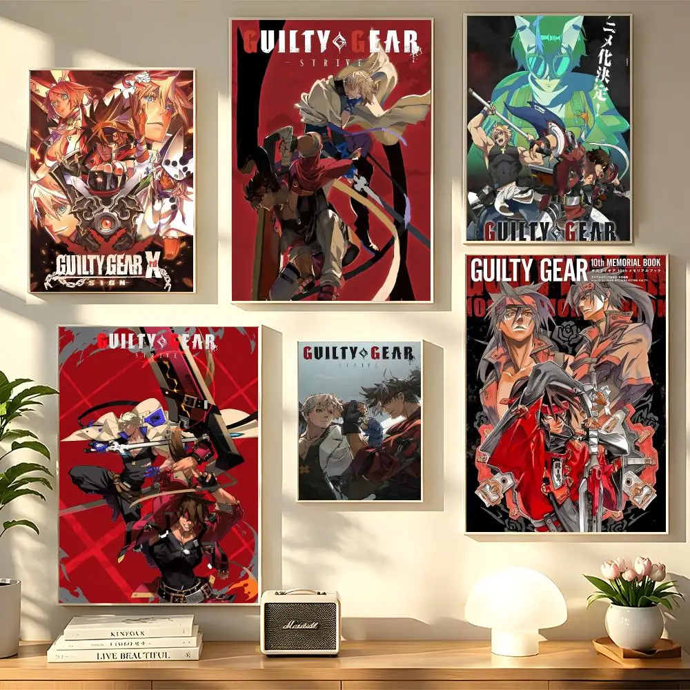 Fighting Game G-Guilty Gear Poster Decorative Wall Sticker Mural Photo Print for Bedroom Living Room Hallway Home Decor Gift