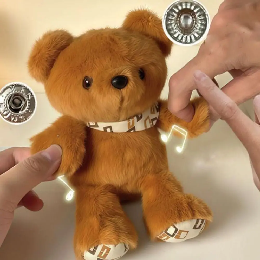 Induction Rhythm Piano Drooping Ear Rabbit Plush Doll Sound Music Toys Soft Little Bear Plush Keychain Fluffy Cartoon #4