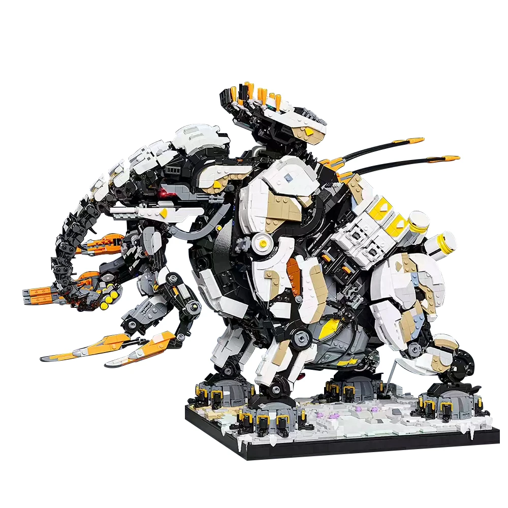 MOC Horizon Dawn Thunders Zero Giant Long Necked Mecha Beast Tooth Building Blocks Set Mechanical Giraffe Monster Bricks Toy