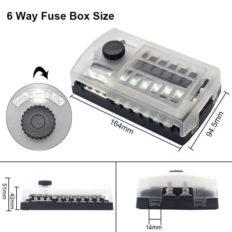 Doos Voor Auto Boot Met 6 24 Manier Blade Zekeringhouder Blok 12V 24V Power Panel Board Camper RV Accessoires