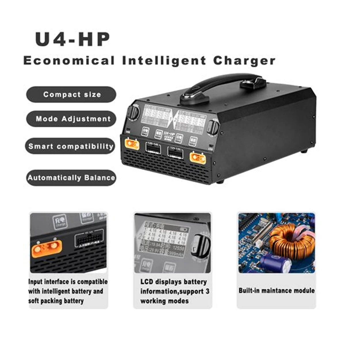 EV Peak U4-HP Custom Smart Agriculture  Battery Charger 100V-240V for Racing FPV EVTOL  Accessories for EVTOL