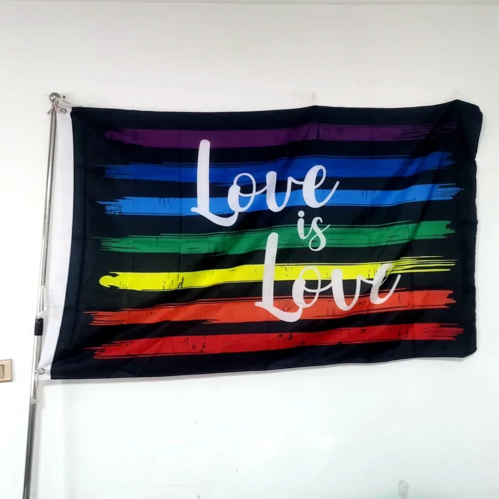 

90x150cm Love is Love Pride Rainbow Flag - Vibrant LGBTQ+ Banner for Outdoor Celebrations & Home Decor, Durable Polyester