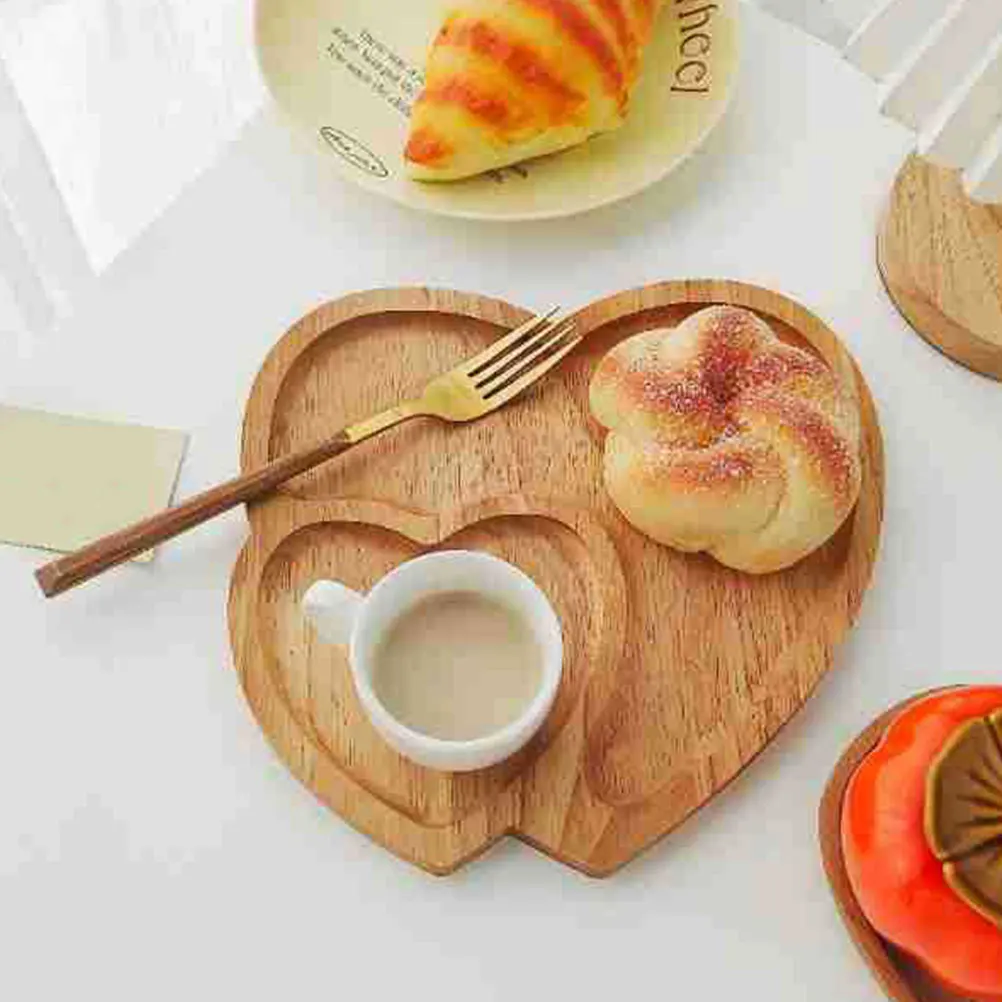 

2 Pcs Bamboo Heart Shaped Trays Large Fruit Platter Food Serving Plate Charcuterie Household Bread Snack Storage