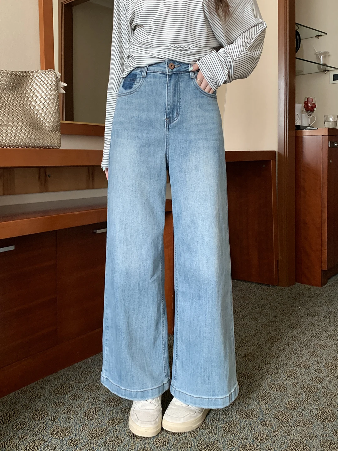 

Retro Wide Leg Denim Jeans High Waist Straight Casual Loose Commuter Fashionable Women's Pants Comfortable Spring Season
