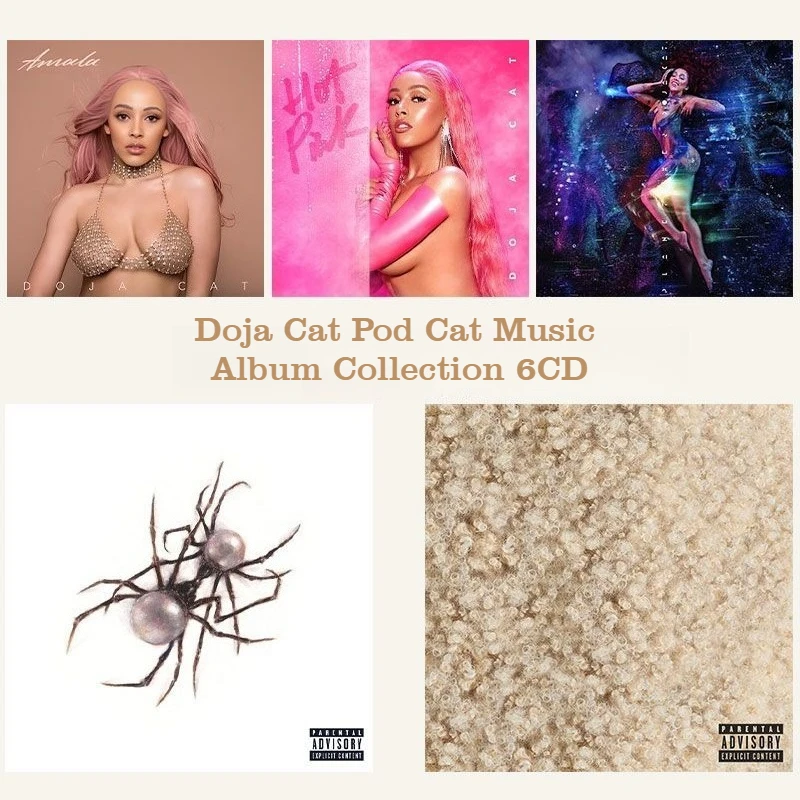 Doja Cat 6CD Music Album Collection, CD Only, Lossless Sound Quality Colored Discs, Pop Music Audio CD, Car Music CD