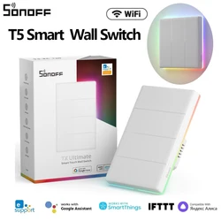 SONOFF T5 Wifi Smart Light Switch 1/2/3/4 Gang Touch Wall Swtiches Backlight Remote Control Via Alexa Google Home Smartthings