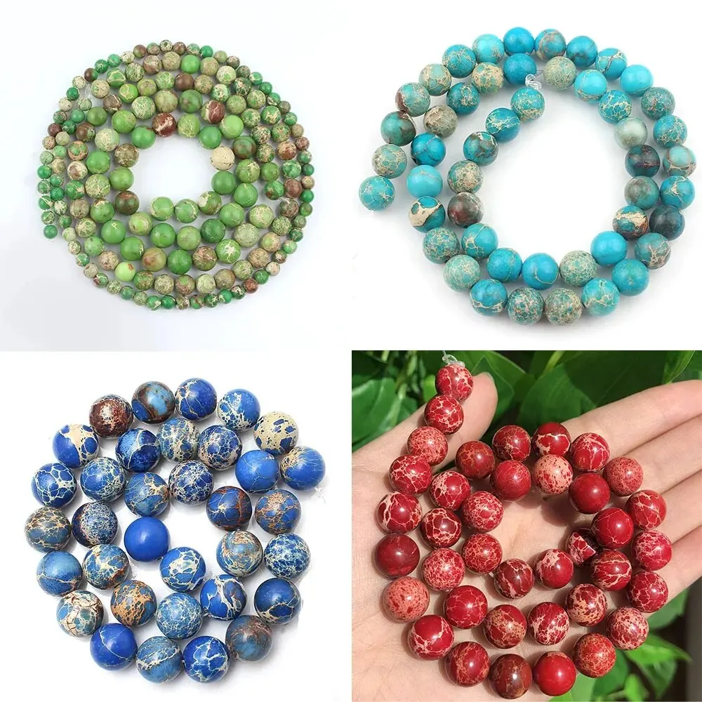 Natural Stone Red Imperial Jasper Beads Round Loose Beads DIY Jewelry Accessories For Necklace/Bracelet