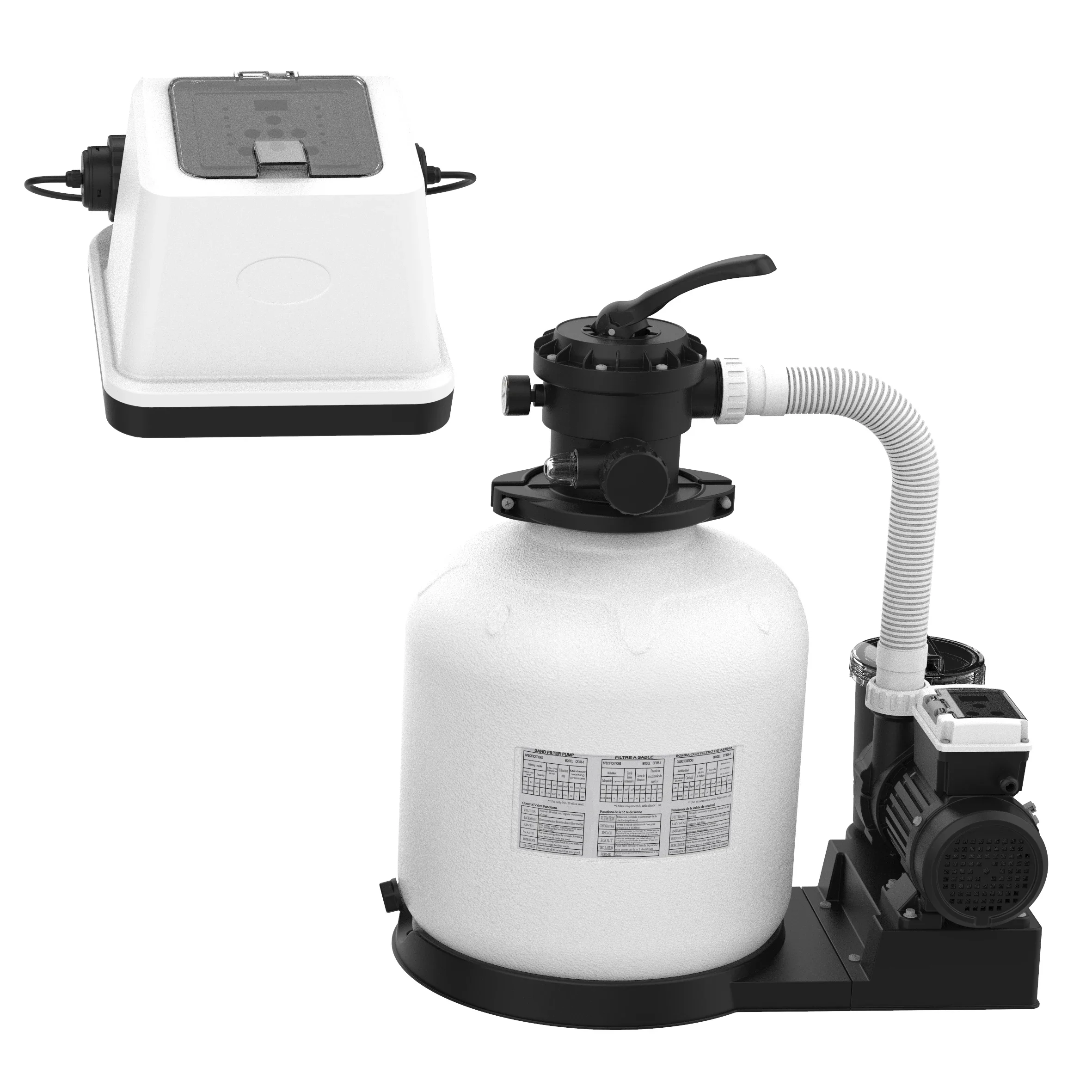 

Sand Filter Pump Saltwater System Plumbing Compatible with Intex Pool for Above-ground Swimming Pool Size Below 30K Gallon