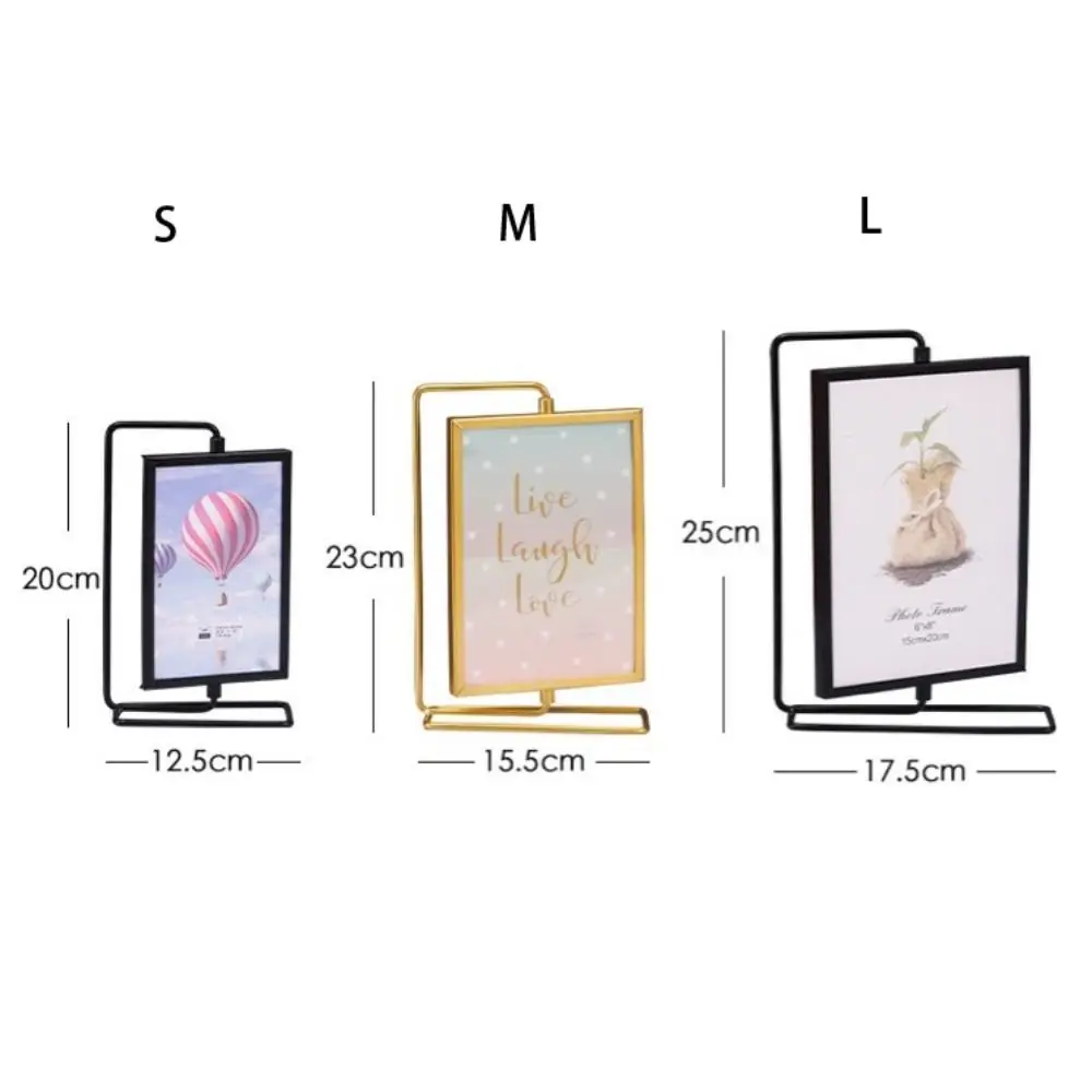 Creative Not Easily Deformed Metal Photo Frame Rotating Modern Photo Frame Ornament Metal Craft Minimalist Bedroom