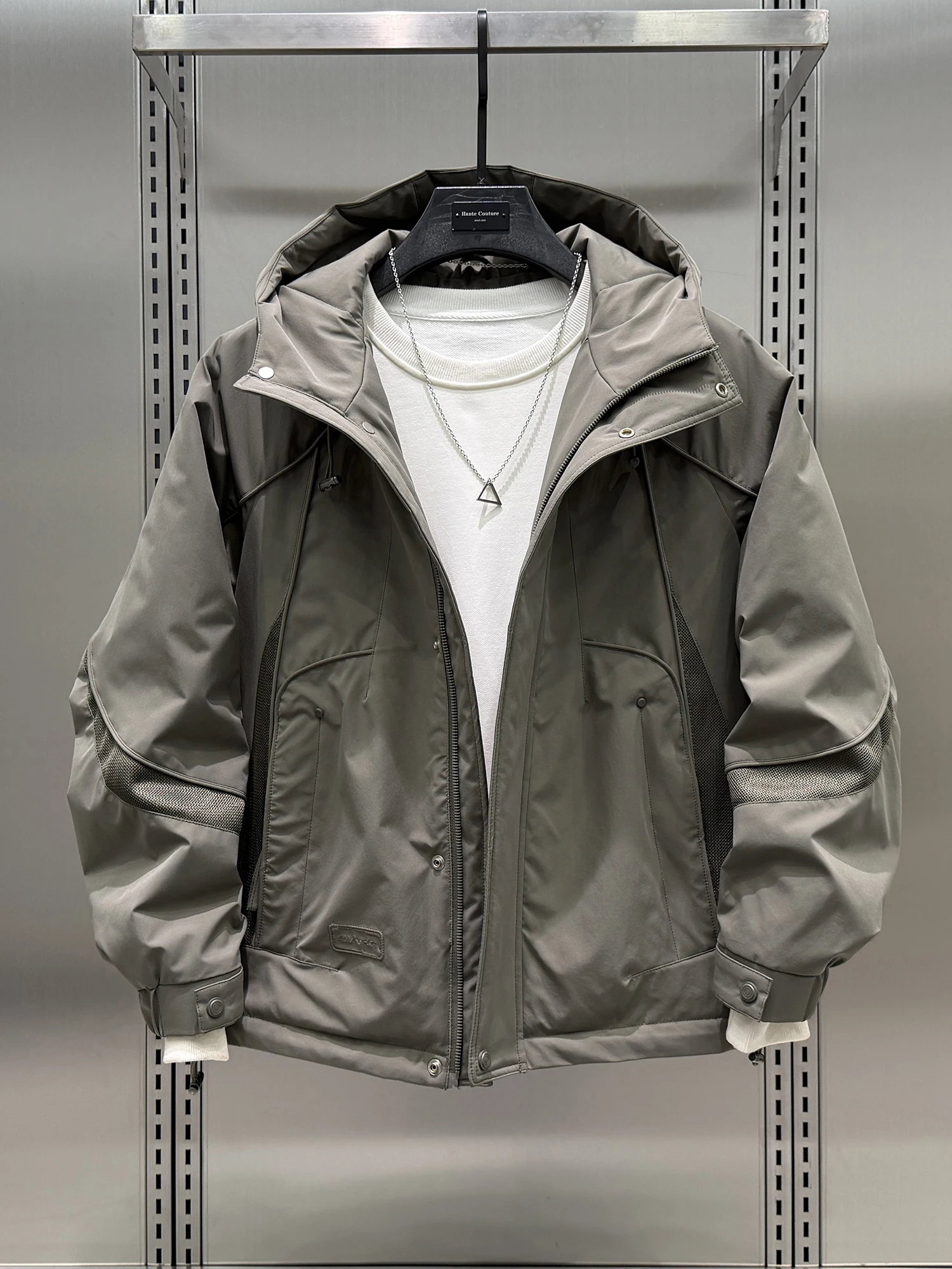 

Trendy Street Sle Thiened Hooded Jaet Men's Winter New Faion Cotton-Padded Workwear Jaet Trendy Youth Polyester Fiber