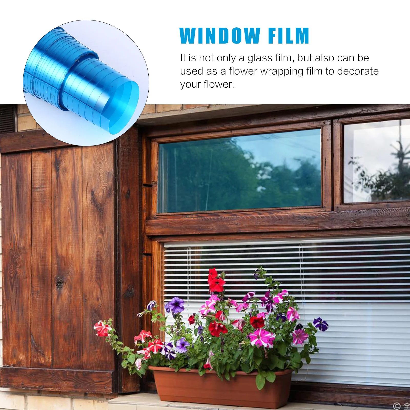 

1 Roll Floral Gift Wrap Paper Glass Film for Creative Flower Packaging and Window Decor Wrapping Films Glass Film