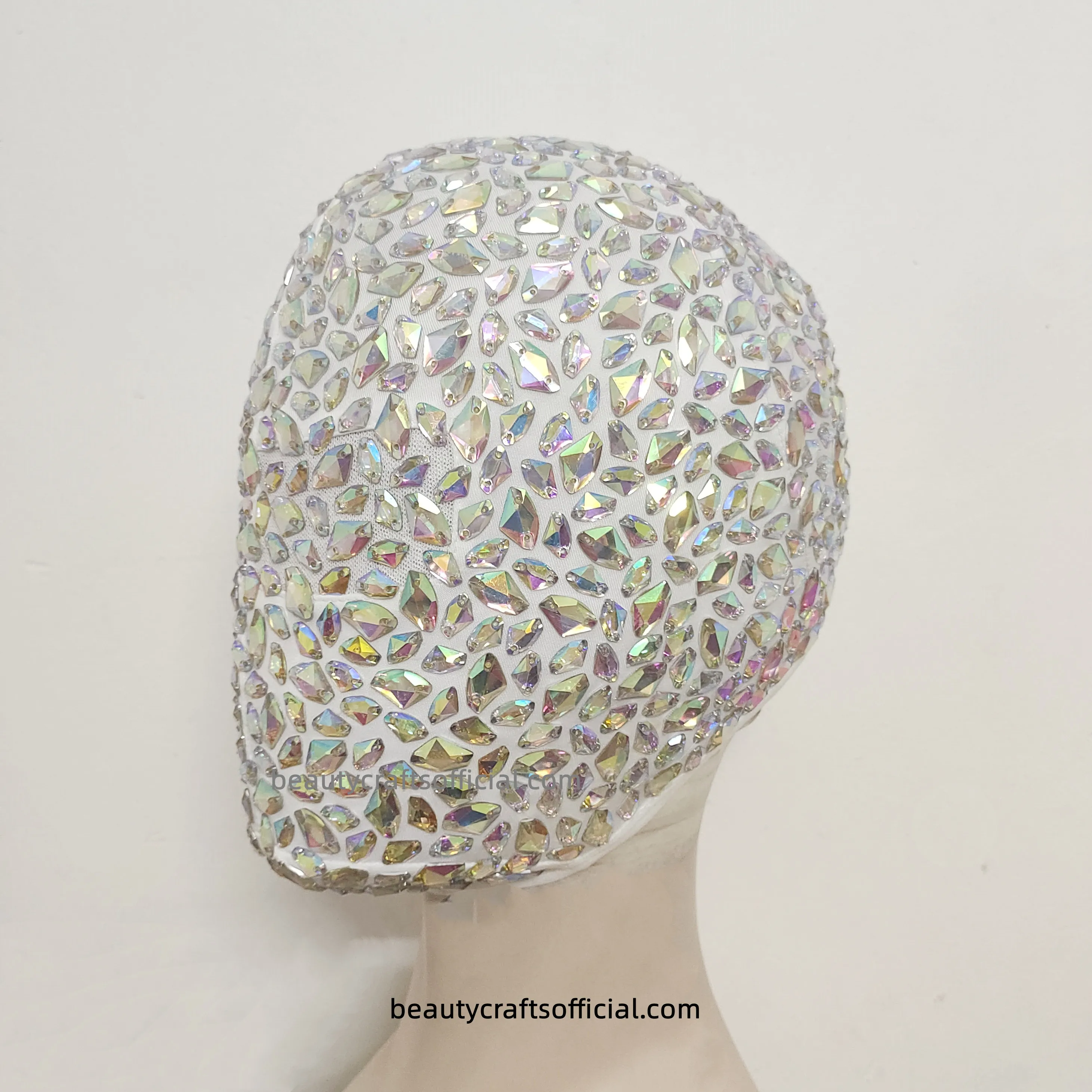 Halloween Colorful Dazzling Diamond Full Face Mask Full Coverage Haute Couture Jewels Stones Mask