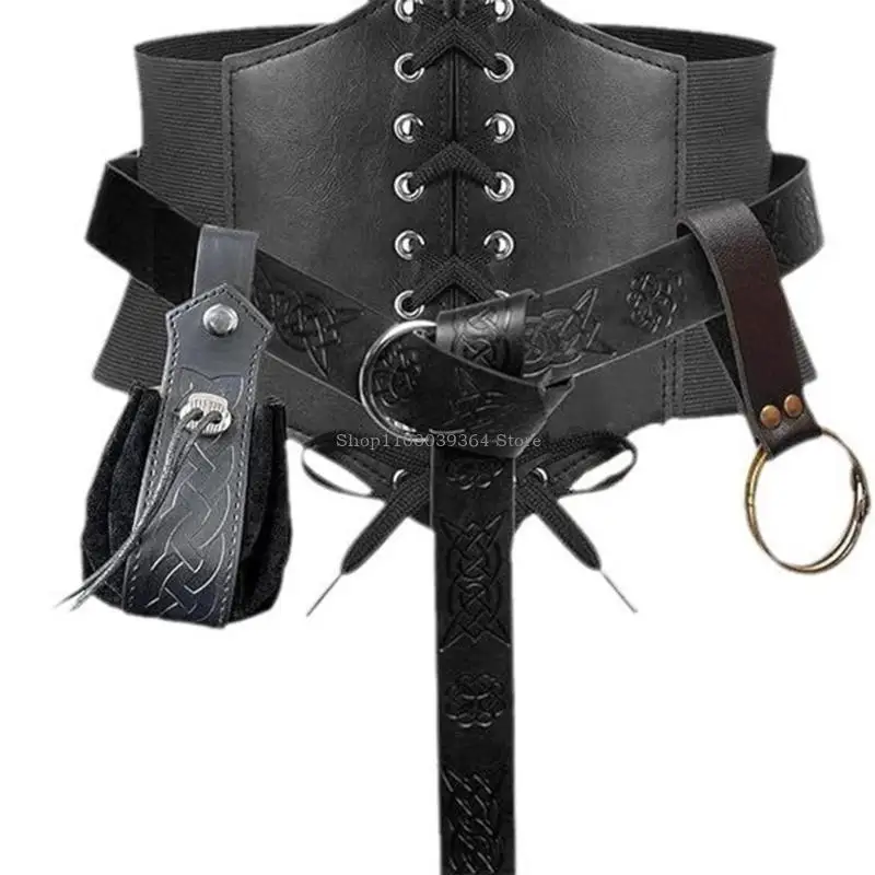 Pacote lateral couro da cintura medieval