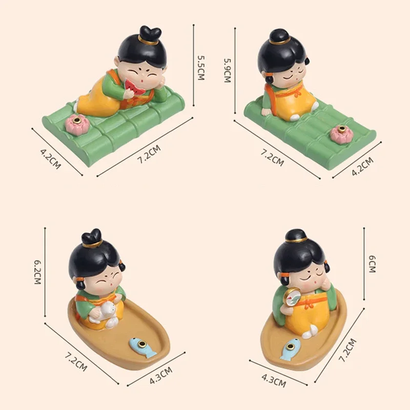 Chinese Princess Incense Stick Burner Ash Catcher Incense Holder Aromatherapy Plate Resin Duck Ornament for Home Spa Decoration