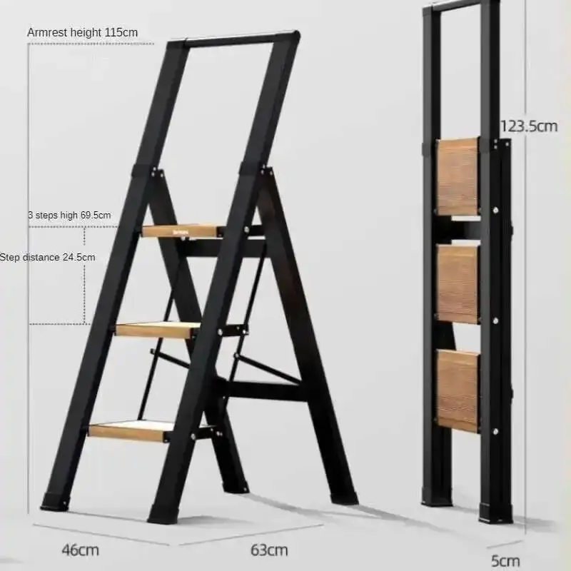Alloy Aluminum Herringbone Ladder for Kitchen Furniture Thickened Home Folding Ladders Portable Indoor Multifunctional Ladders