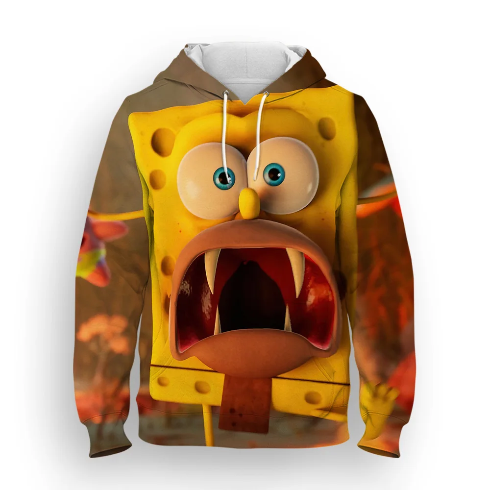 New 3D SpongeBob  Men And Women Hoodie Casual Streetwear Long Sleeves Sweatshirt Fashion Tops Coat Pullover