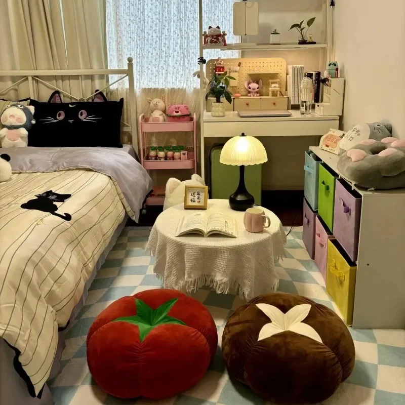 cute soft cute mushroom tomato futon cushion bed cushion doll throw pillow lazy living room sofa pillow