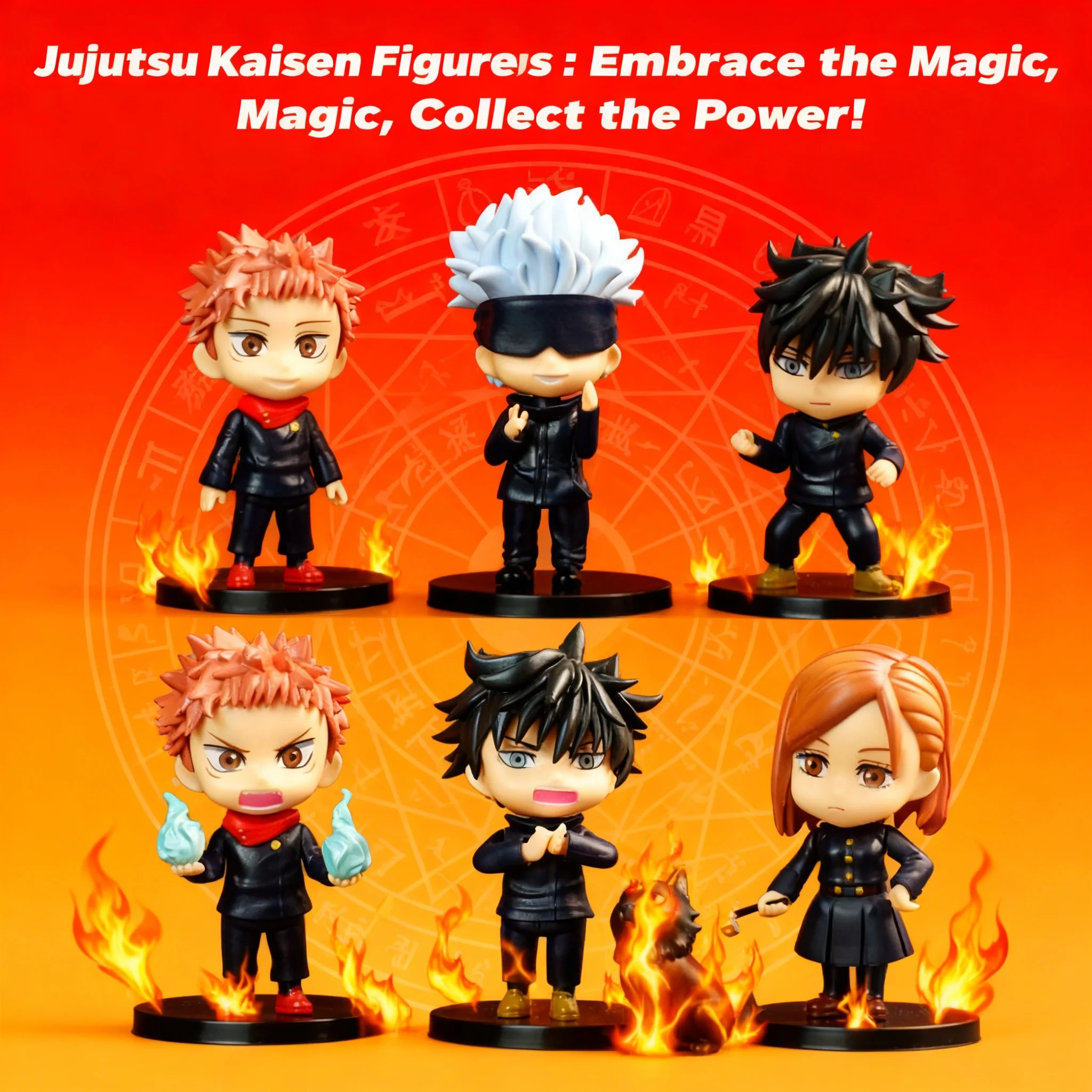 

Anime Jujutsu Kaisen Q Version SD Gashapon Figures Set of 6 Five Satoru Gojo Yuji Itadori Megumi Fushiguro Cute Collectible