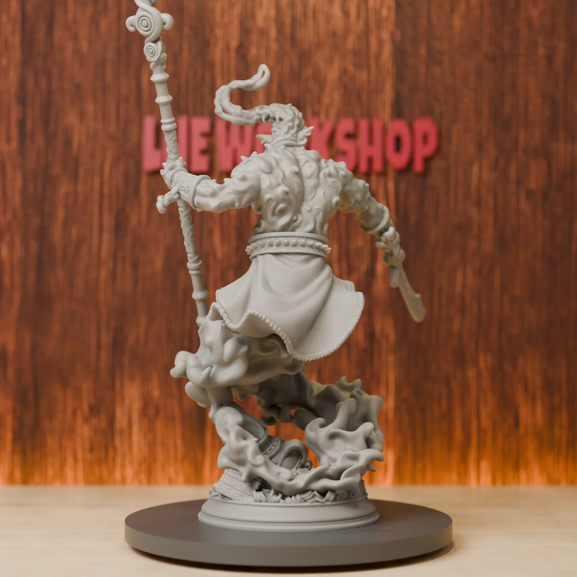 Unleashed Djinni Miniatures | 28mm-75mm | Resin 3D Printed DND Pathfinder Mini | Unpainted Grey