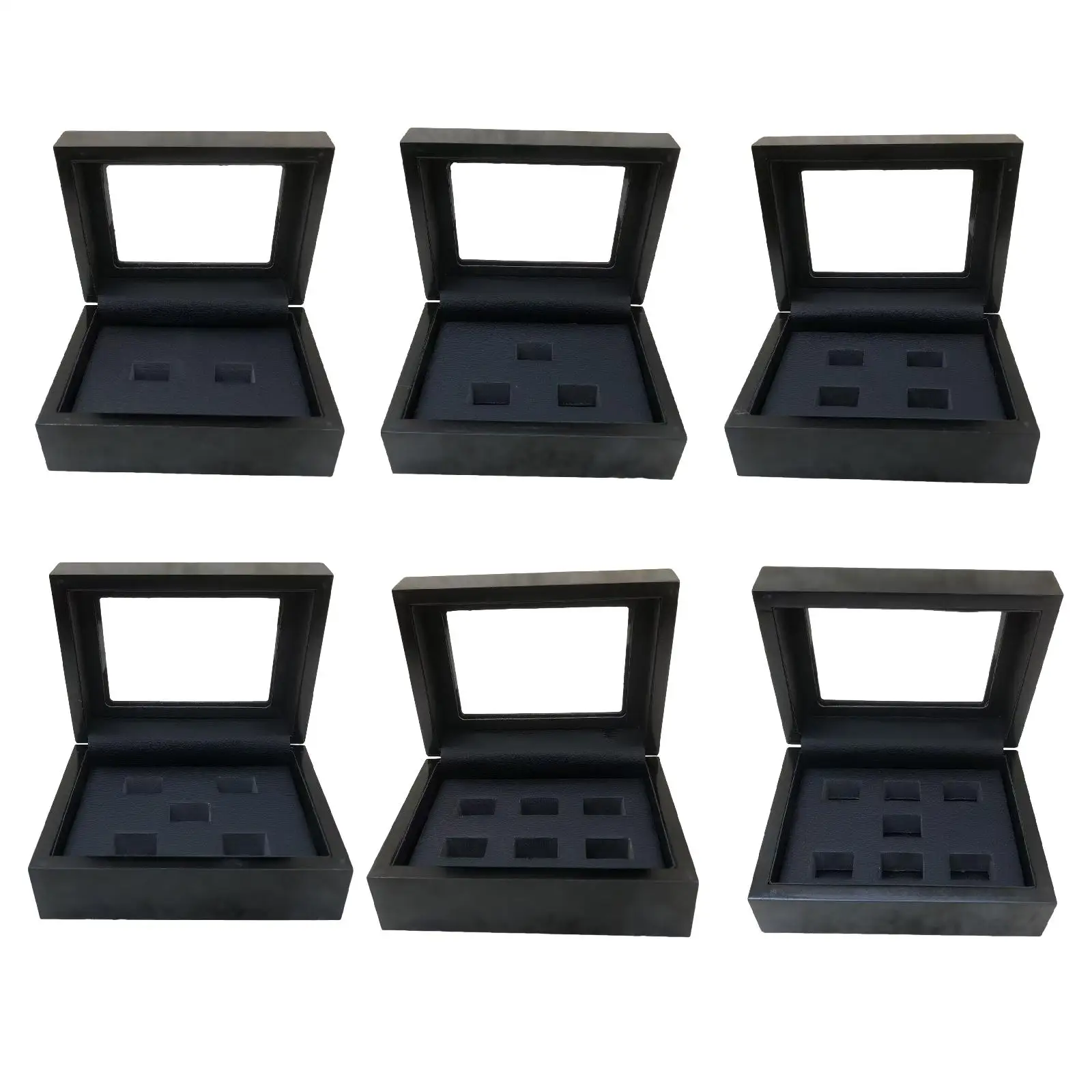 

Деревянный футляр-витрина для чемпионских колец, многофункциональный органайзер для хранения и защиты колец, подарочная коробка