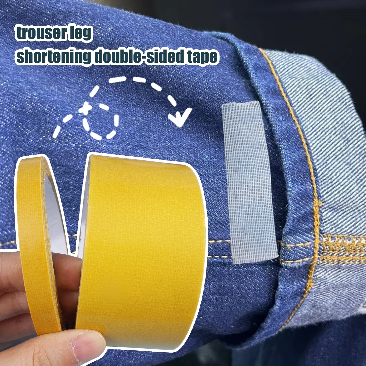 No Iron Needed Tape Double Fiber Gauze Tape Iron on Hem Tape for Hats Clothes Collar Fixing Skirt Hem Anti-exposure view 2