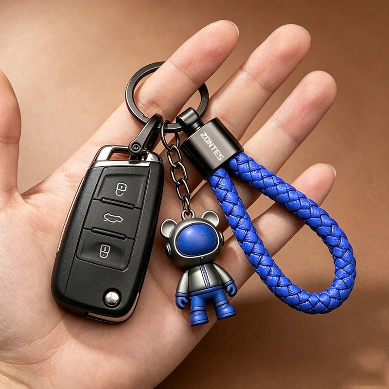 For Zontes 310R 310X 310V 310 t2 G1 125 U1 U 155 ZT 125 T310 350E 350 Braided Rope Keyring Metal Anti-lost Keychain Accessories