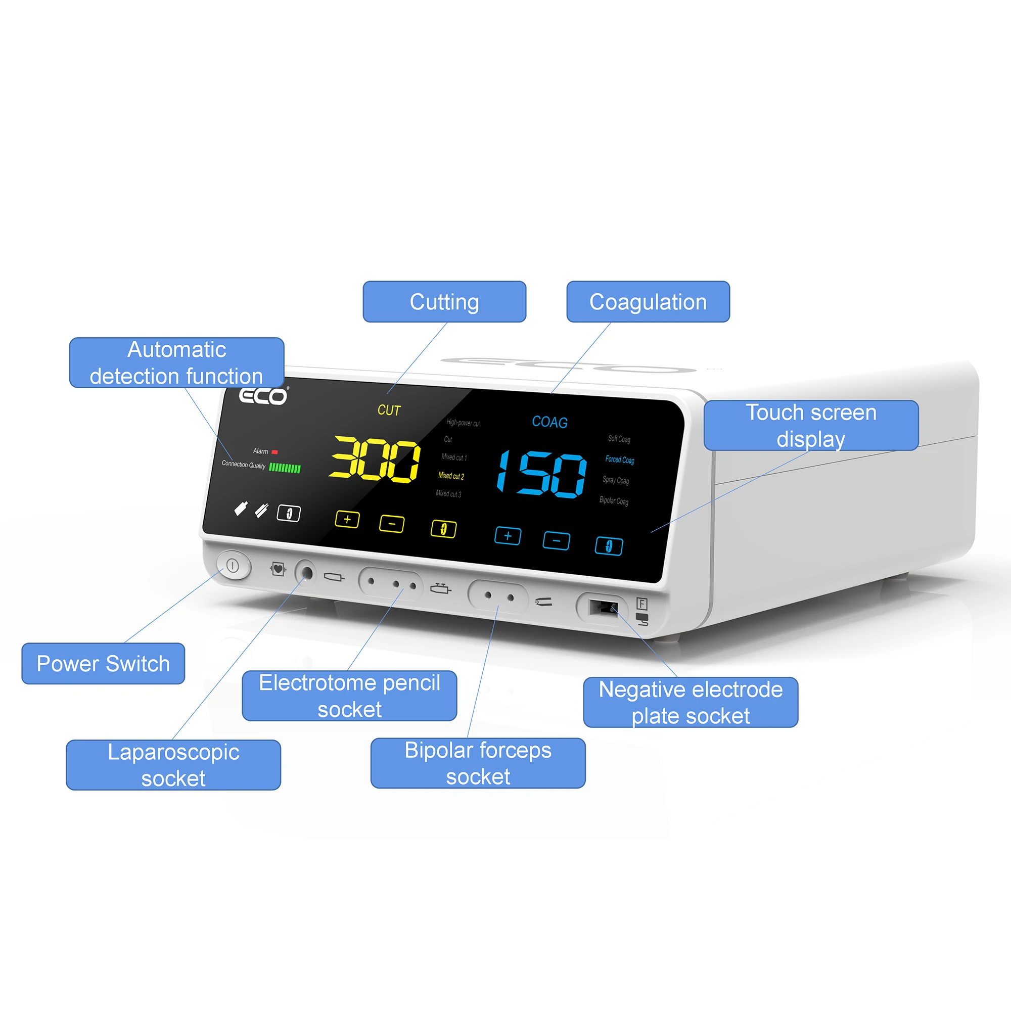 9 working modes bipolar electrocautery machine portable electrobisturi electrosurgical unit generator 300w surgical coagulator