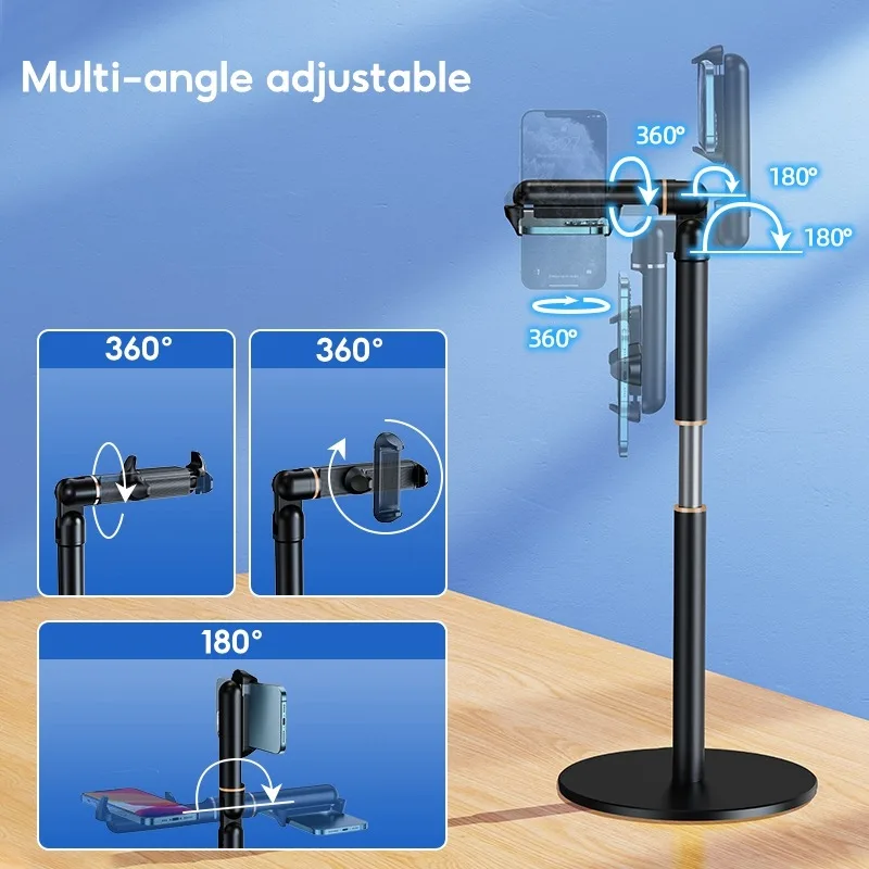 Suporte de telefone eary para mesa flexível ajustável suporte multifuncional para gravação de vídeo compatível com dispositivos de 4.7-7 polegadas