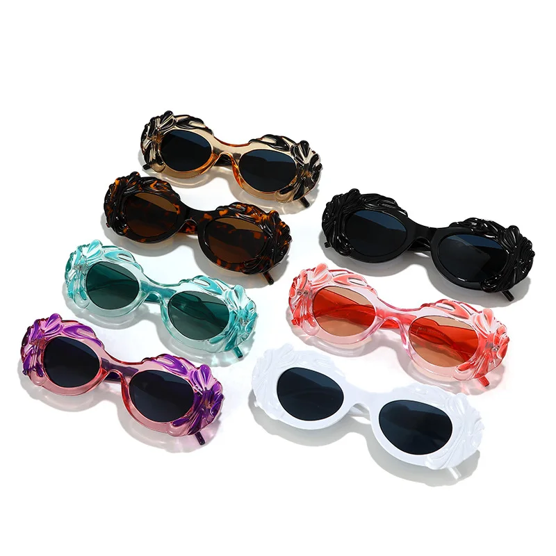 

New Vintage Fashion Oval Sunglasses Stylish Cloud Shaped Rim Shades Trendy Punk UV400 Eyewear Women Men