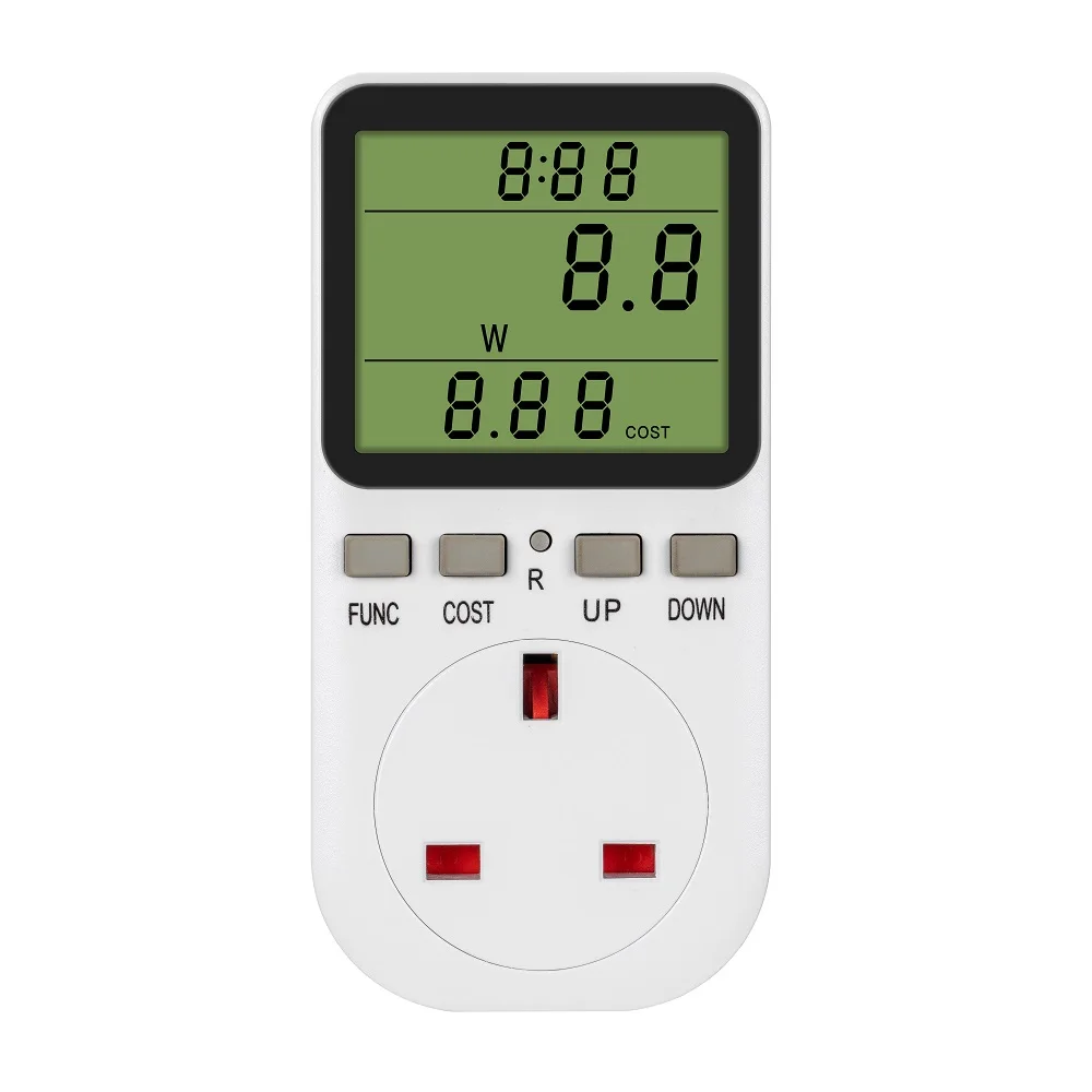 

190-276VAC 50HZ Meter Socket UK Plug Liquid Crystal Display