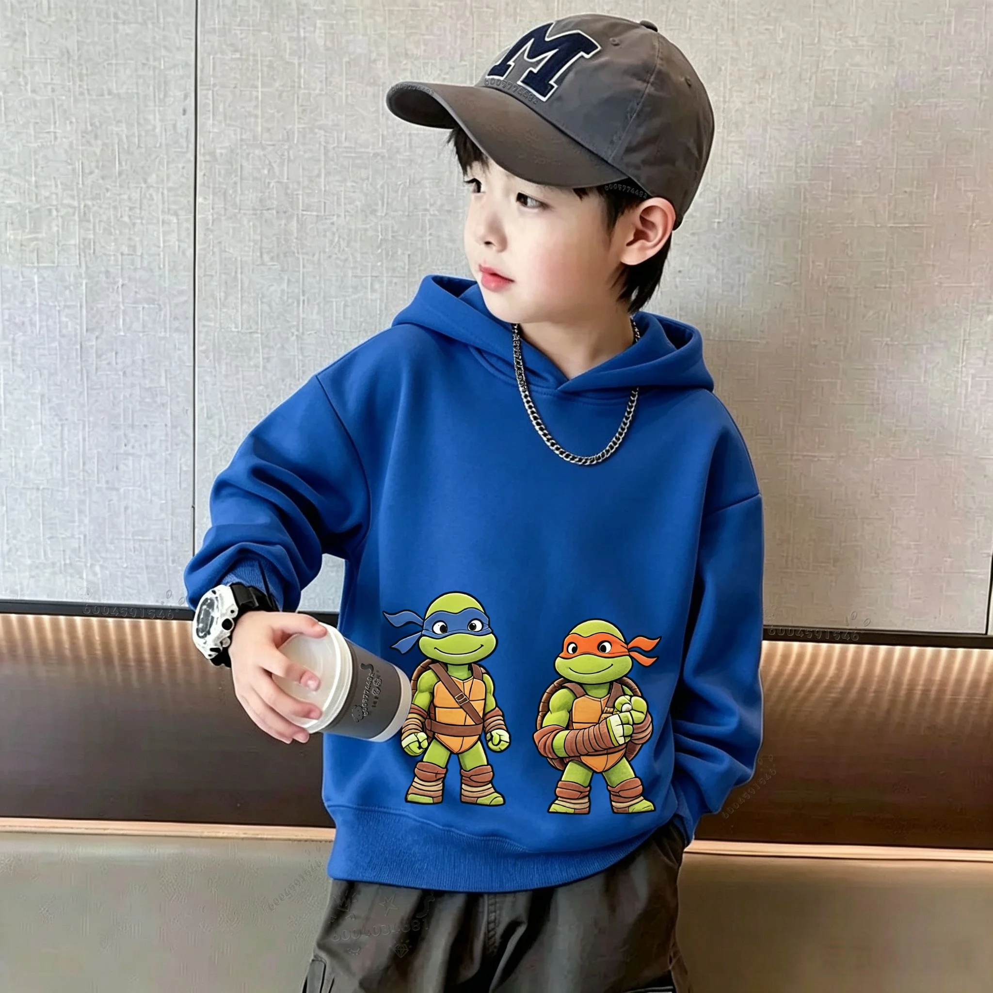 NICKELODEON Nick's best-selling trendy Ninja Turtles fun print loose-fitting hooded top for big kids/children