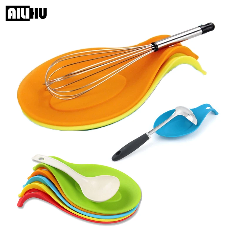 

Kitchen Accessories Supplies Silicone Spoon Rest Pad Multifunction Spoon Holder Mat Cooking Tools Home Utensils Spoon Rest