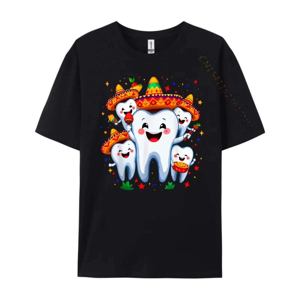 

Happy Festival Teeth Dental Dentist Men's Shirt Graphic Cotton Streetwear Short Sleeve HOLIDAYS Tees Harajuku