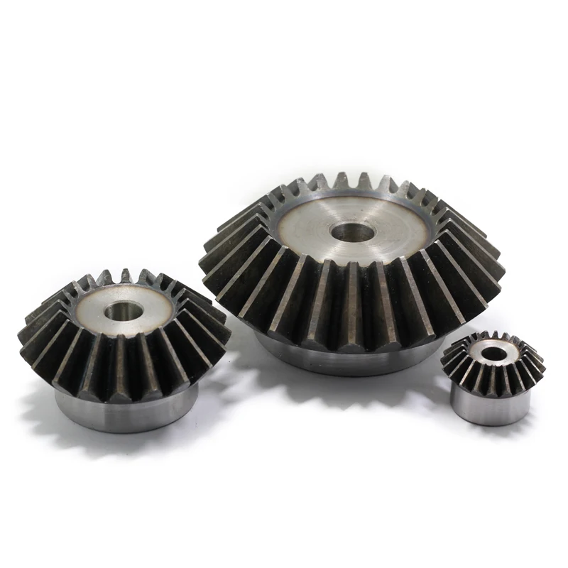 Bevel Gears 90° 1:1 Ratio AISI 1045 Hardened Teeth 1/1.5/2/3M Module 15-40T AGMA 9 for Machinery/Robotic/Automation