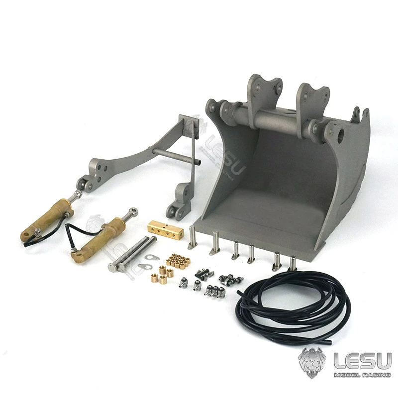 LESU  Model 1/14 Excavator C374 Modified Quick-Detachable Bucket Hydraulic Grab Bucket DIY Hydraulic Parts LESU