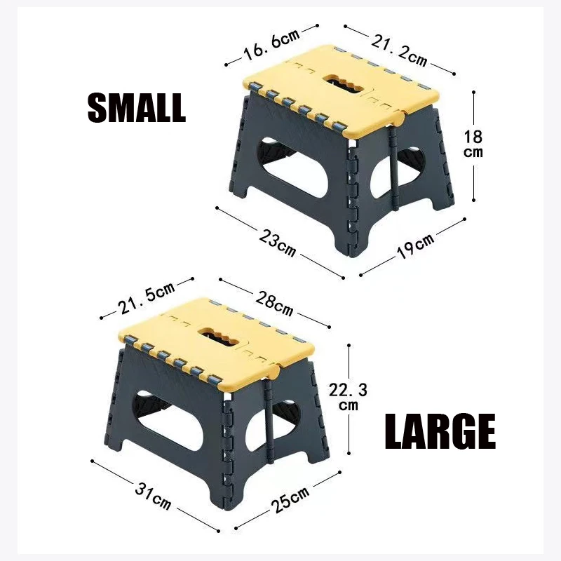 Folding Step Stool Lightweight Anti-Skid Non-Slip Design Collapsible Stepping Stool Kids Adults Camping Fishing Household Tools