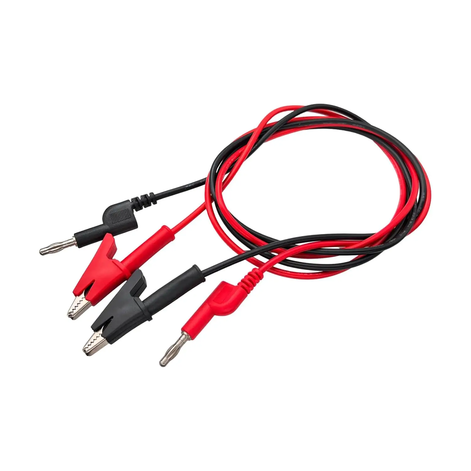 2 pcs Multimeter Banana Plug to Alligator Clips Test Lead for Electrical Testing, 4 mm Stackable Plug Silicone Alligator Clip