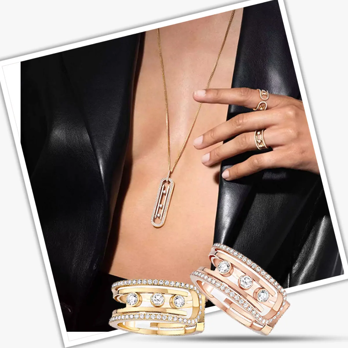 

MXK 2025 Classic glossy Pop Women's two-section 925 Silver ring is bright and beautiful for everyday wear