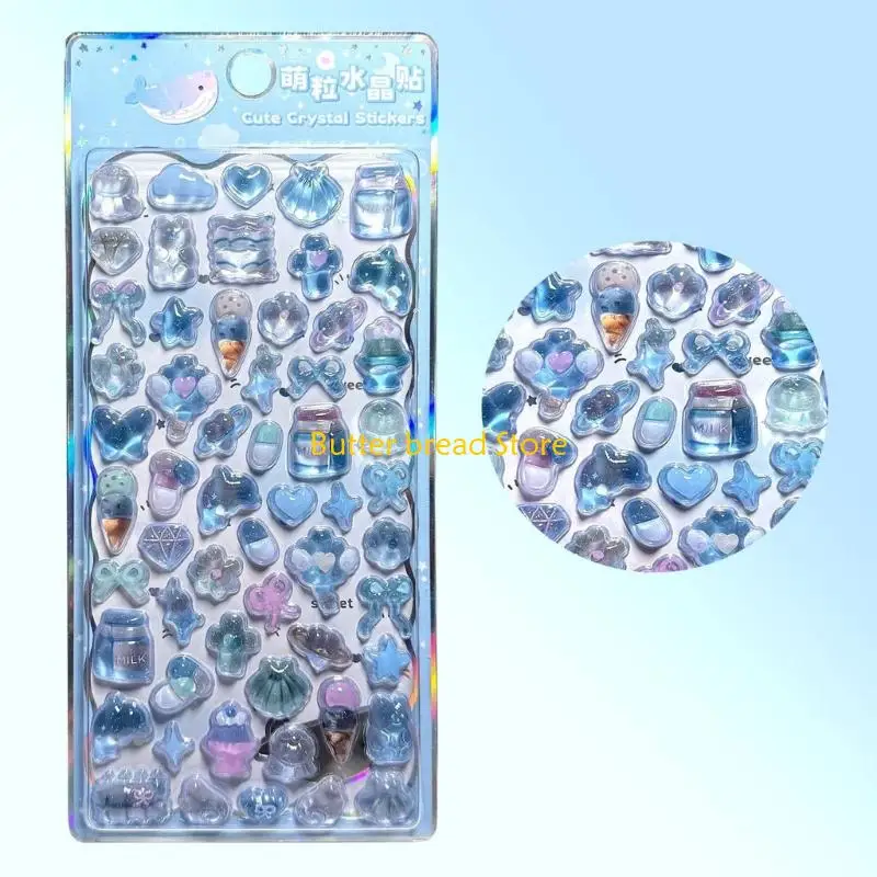 W89C Decorative Small Sticker for Kids Adults, Reusing Tiny Sticker for Scrapbooking
