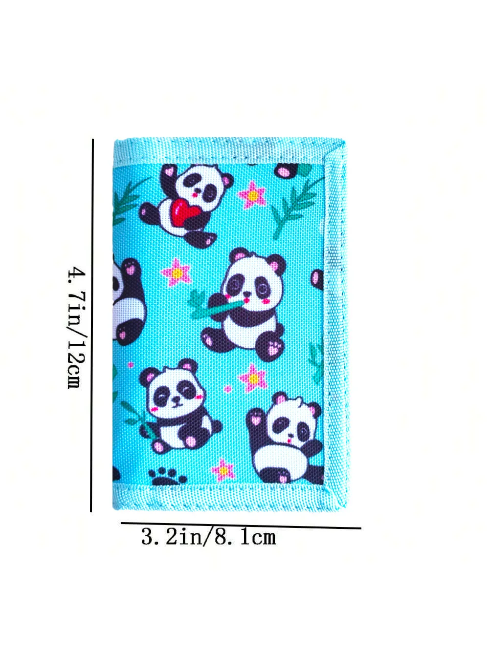 1pcs Panda Trifold Wallet for Girls, Wallet for Little Young Girls Cute Small Toddler Wallet with Lanyard Christmas Gifts, Green