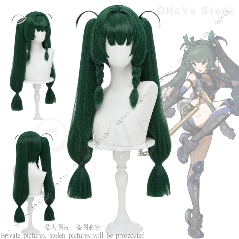 Gioco Anime Nuovo Gioco di ruolo Zenless Zone Zero Qingyi Parrucca Cosplay Donna Carino 70 cm Parrucca lunga verde Qingyi Cosplay Festa di Halloween