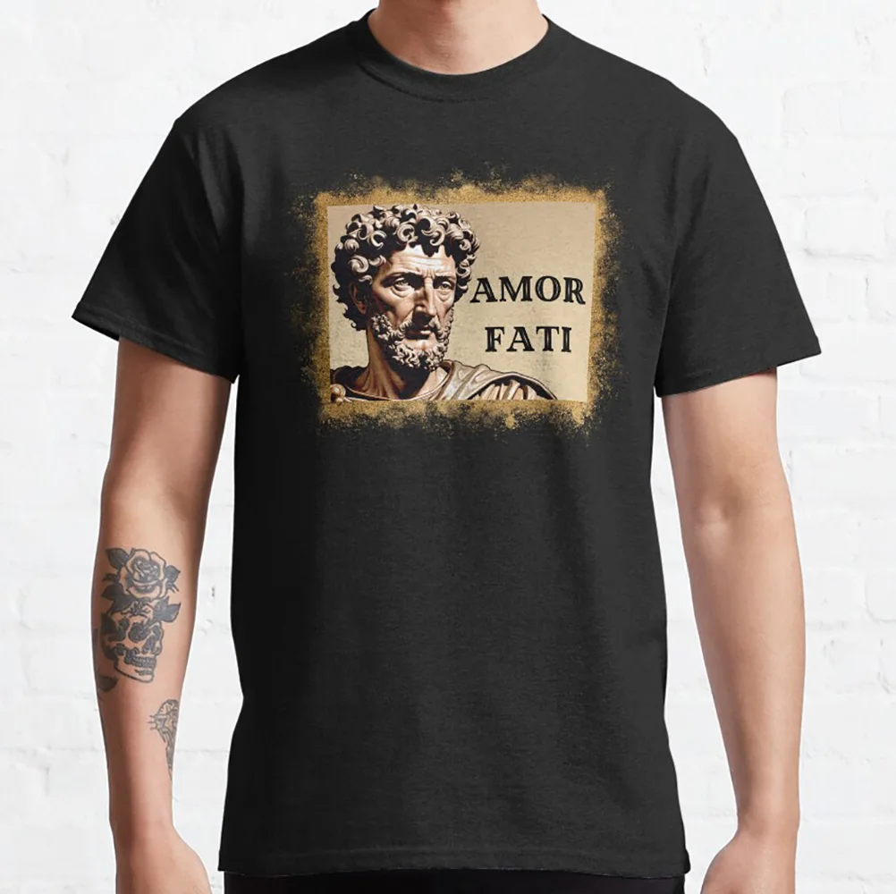 

Amor Fati - Stoicism Gift t shirt Funny Stoic Philosophy Graphic clothes Memento Mori print tee All size Tops S-6XL 100% cotton