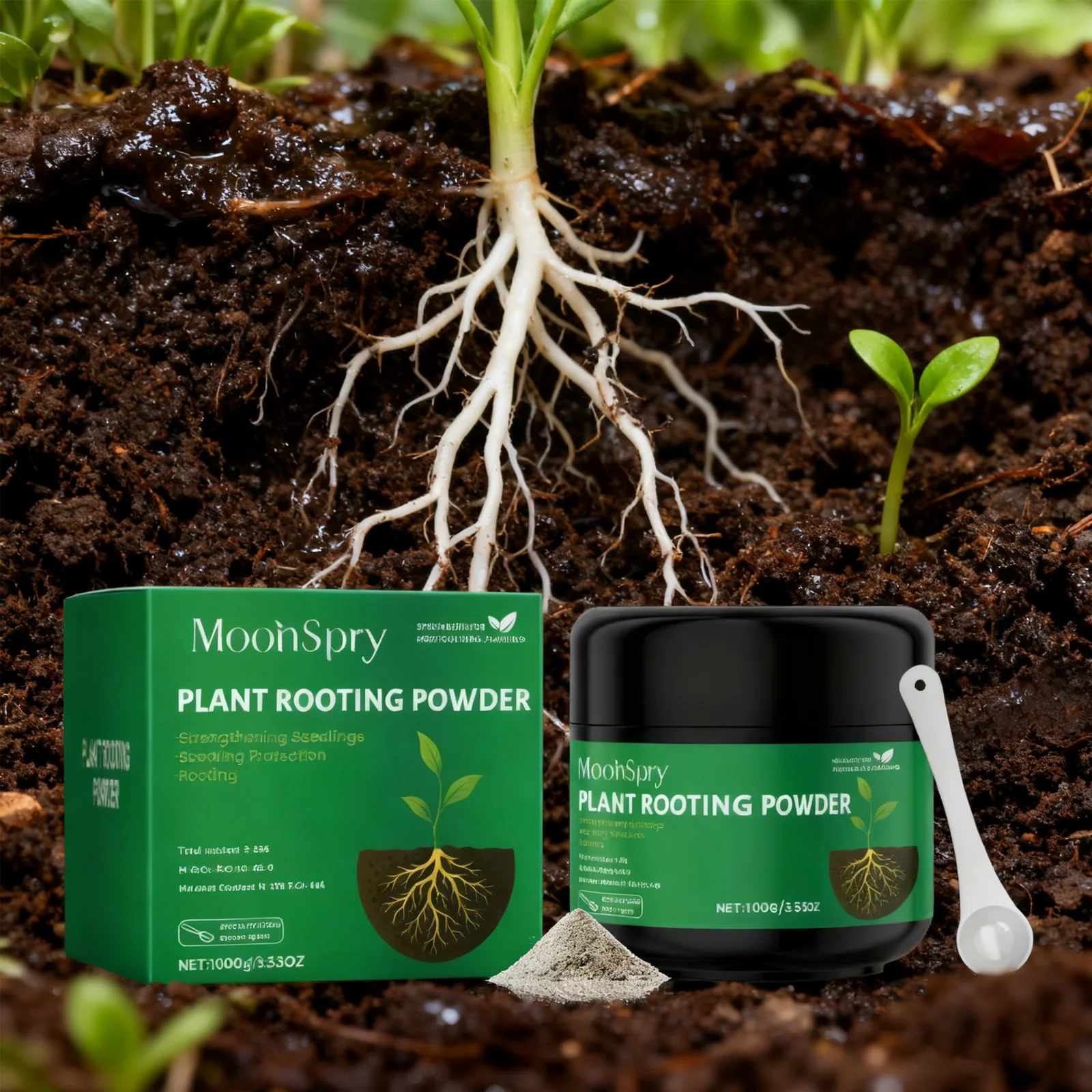 100g Plant Rooting Powder for Home Gardening - Enhances Stress Resistance Promotes Strong Roots - Root Stimulator for Aeedlings