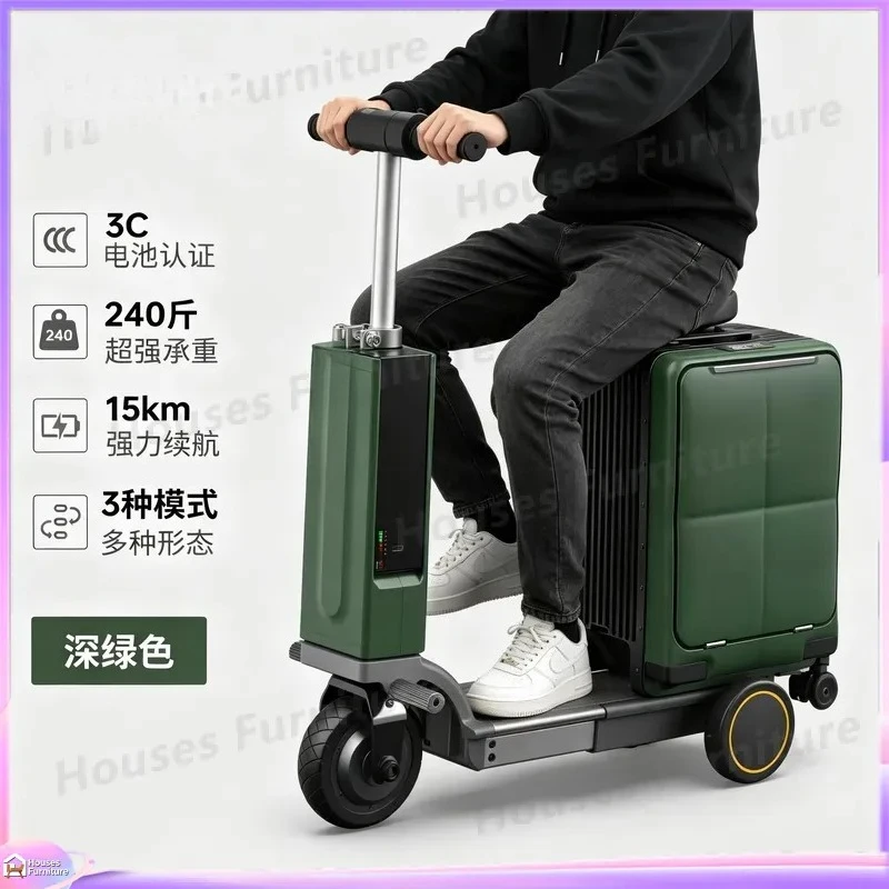 For Luggage 20 Inch Ride On Suitcase Smart Carry On Boarding Trolley Case With Seat For Adults Kids Travel Bag